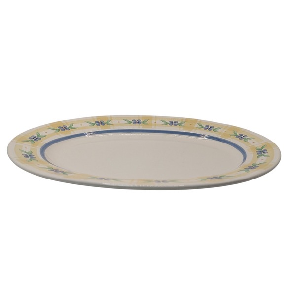 Pfaltzgraff Summer Breeze Serving Platter Oval Yellow Blue Twelve in Vintage SEE - Picture 4 of 10